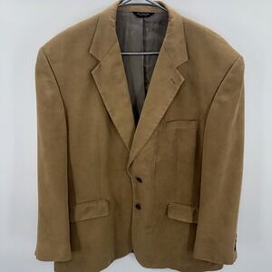 Lauren Ralph Lauren Blazer 46R Beige Polyester Khaki Suit Jacket Sport Coat